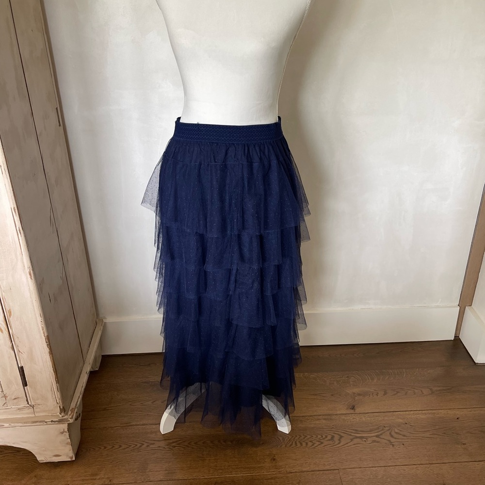 Anthropologie Blue Midi Skirt - Picture 2 of 2
